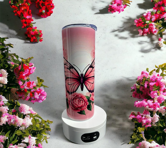 Flower butterflies tumbler