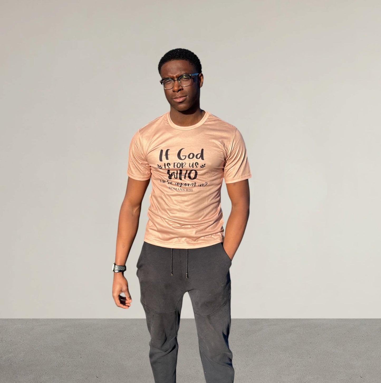 If God is for us Who can be Against us Unisex Shirt - Peach