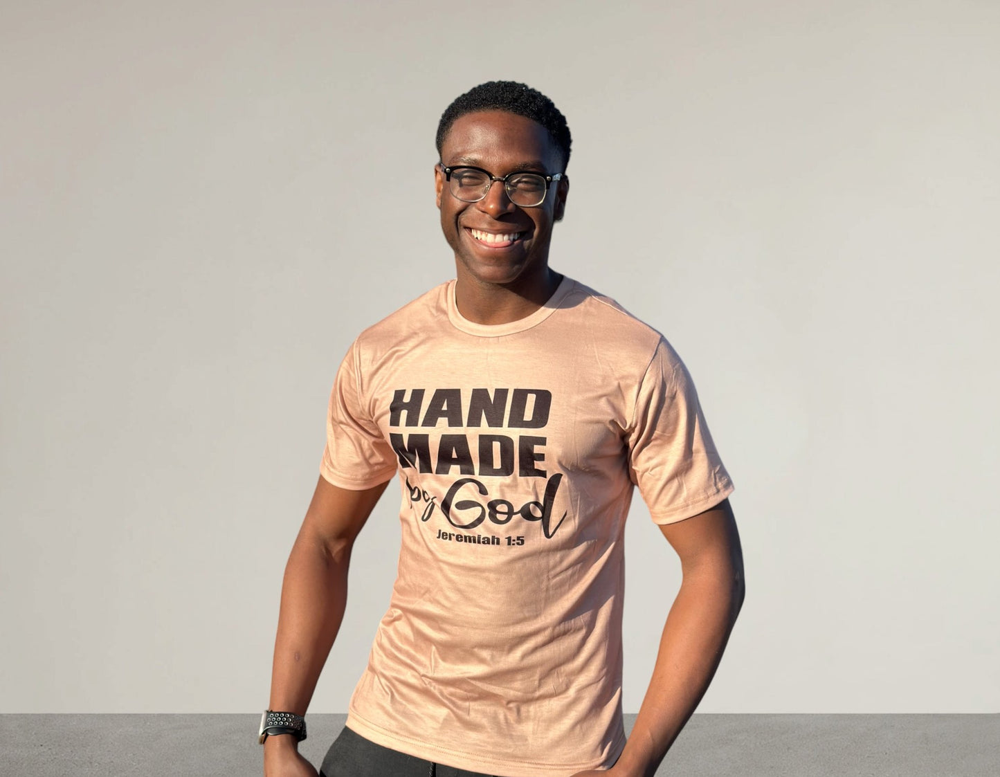 Handmade by God Unisex Shirt - Peach