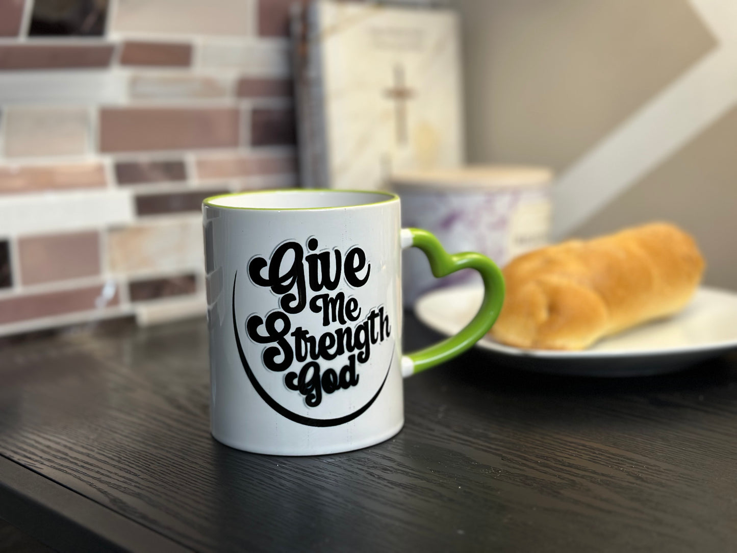 Give me Strength God Mug - Green & White