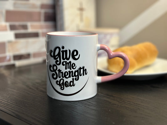 Give me Strength God Mug - Pink & White