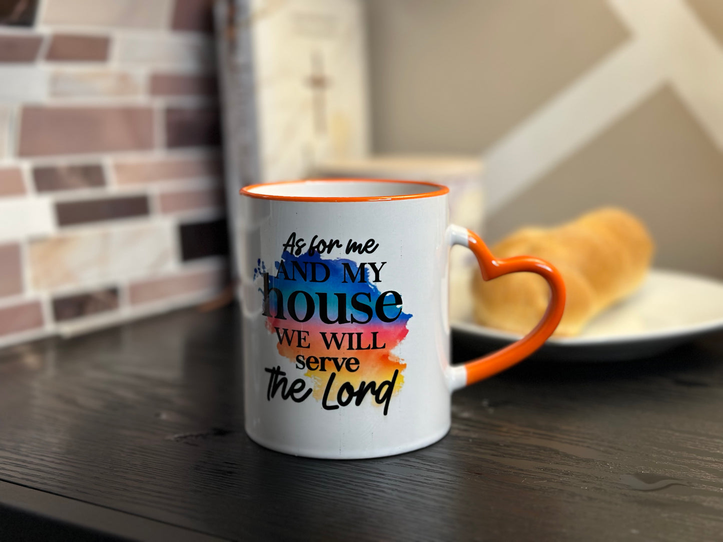 As for me and my house we will serve the Lord Mug - Orange & White