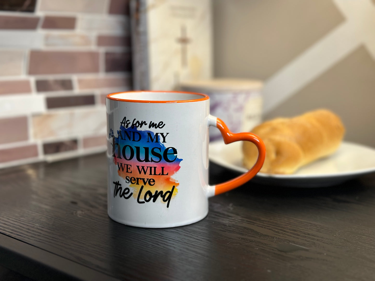 As for me and my house we will serve the Lord Mug - Orange & White